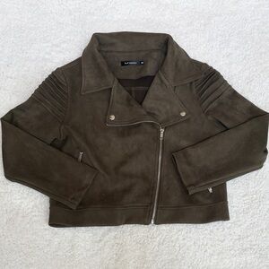 Women's Olive Green Jacket faux suede sz M
